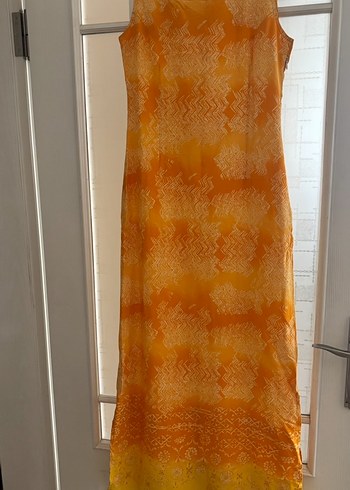 Vintage Sarı-Turuncu Yazlık Elbise 36/38