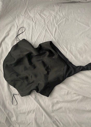 Zara Siyah Drapeli Straplez Bustiyer