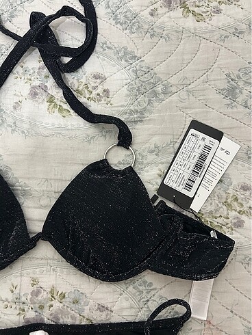 m Beden siyah simli bikini takımı