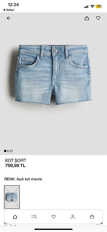 H&M Siyah kot şort