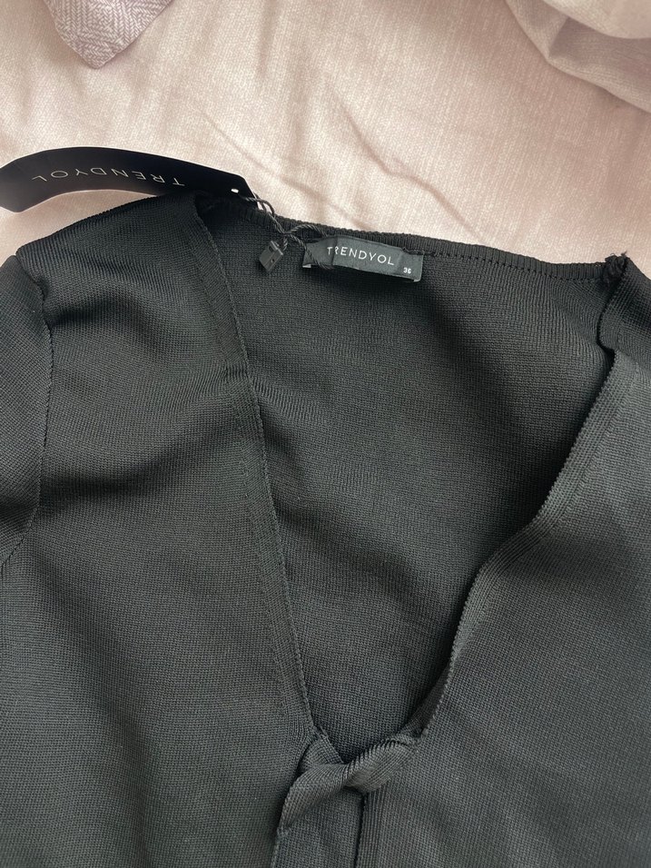 Siyah triko bluz - Görsel 2