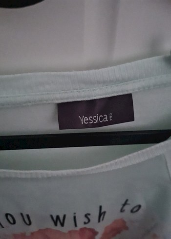 Yessica Turkuaz Baskılı Kısa Kollu Tişört