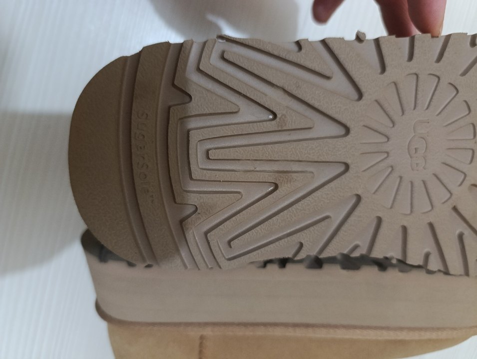 Kahverengi Kadın Süet Örgü Dolgu Topuk ayakkabı orjinal UGG - Görsel 3