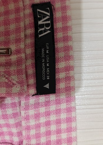 Pembe Pilili Kadın Kumaş Pantolon - Görsel 2