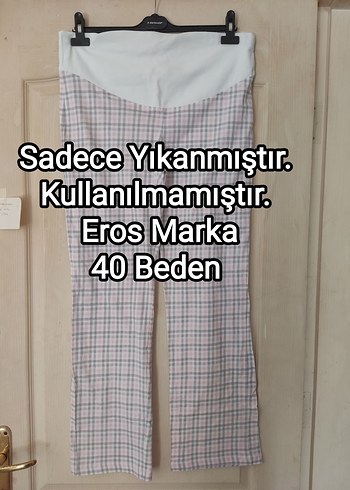 40 Beden Eros Marka Beyaz Pamuklu Picama Takımı