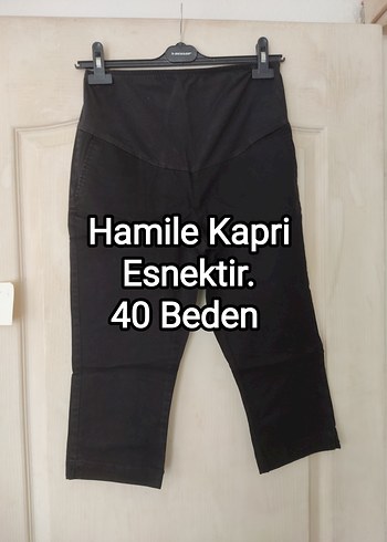 Siyah Esnek Hamile Kapri 40 Beden