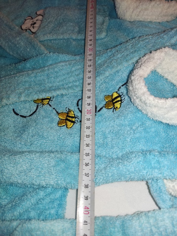 Nakışlı Mavi Erkek Çocuk Bornozu - Görsel 4