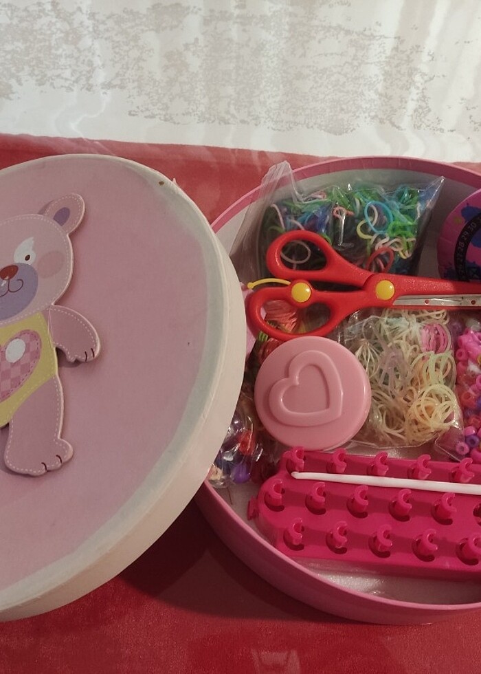 Kız Çocuk Bileklik Kolye Toka Yapma Seti - Görsel 2