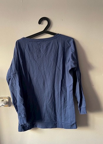 Kadın Mavi Baskılı Uzun Kollu Sweatshirt - Görsel 2