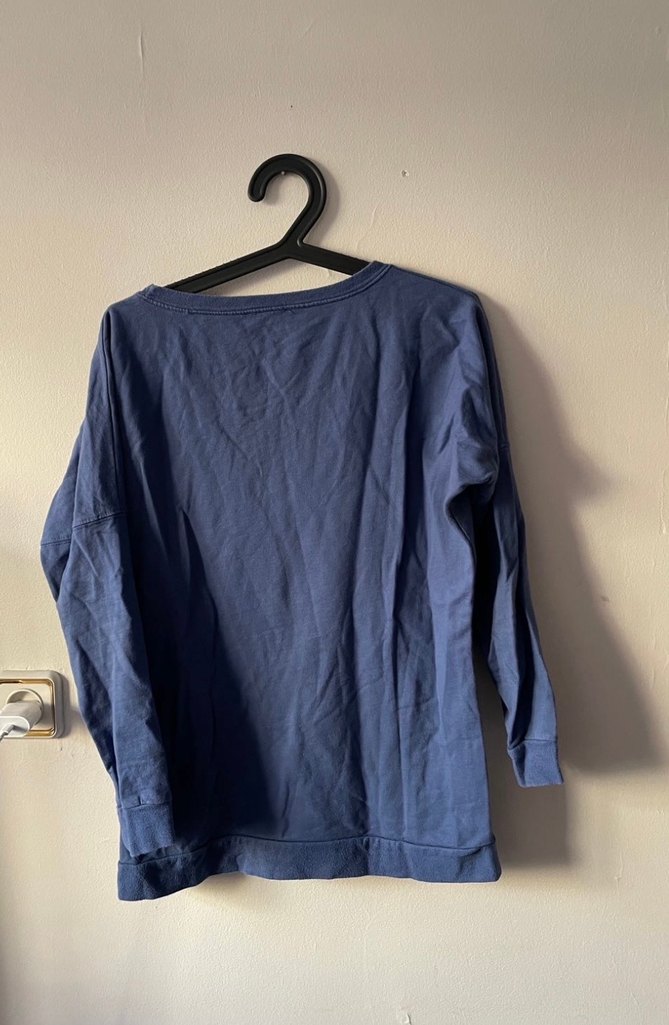 Kadın Mavi Baskılı Uzun Kollu Sweatshirt - Görsel 2