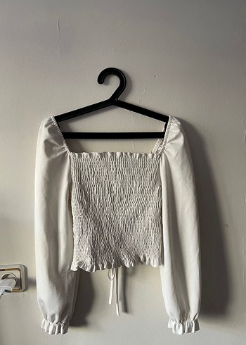 Uzun Kollu Beyaz Bluz - Görsel 2