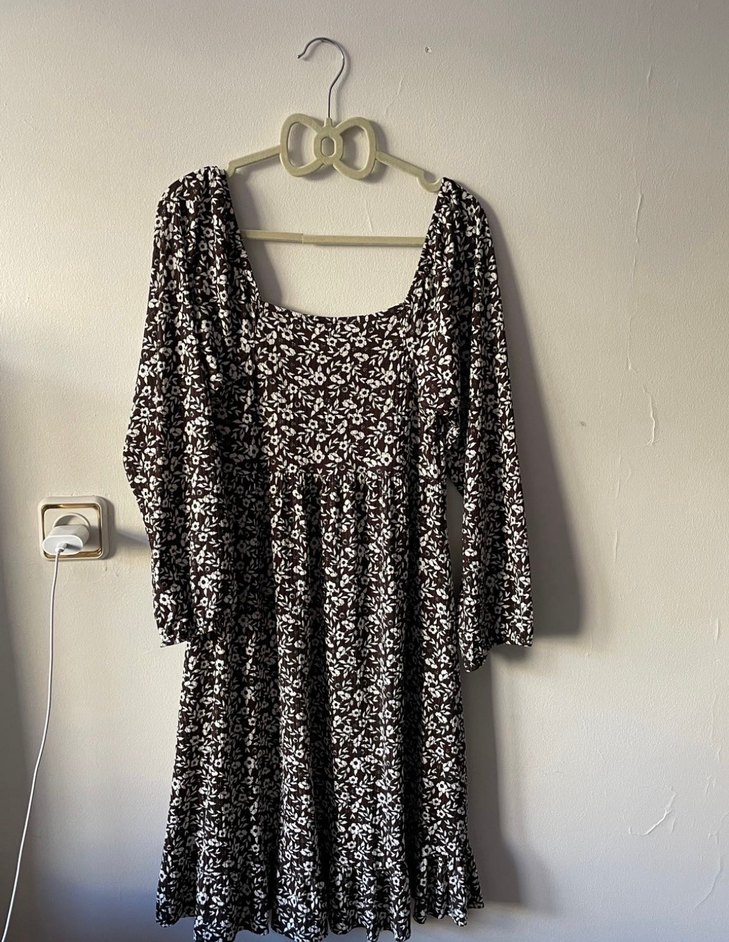 Bohem Tarz çiçekli Uzun Kollu Elbise - Görsel 5