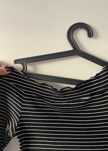 Çizgili Siyah Gri Midi Elbise - Görsel 2