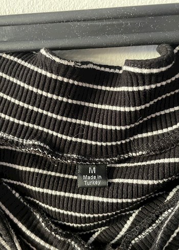 Çizgili Siyah Gri Midi Elbise - Görsel 4