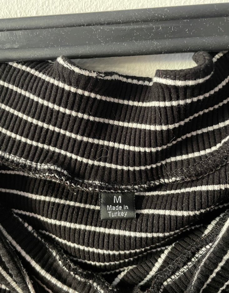 Çizgili Siyah Gri Midi Elbise - Görsel 4