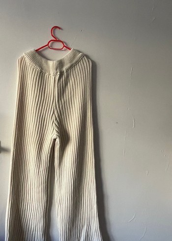 Krem Pliseli Keten Kadın Kazak - Görsel 3