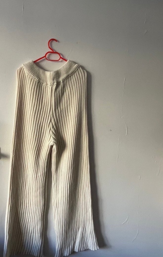 Krem Pliseli Keten Kadın Kazak - Görsel 3