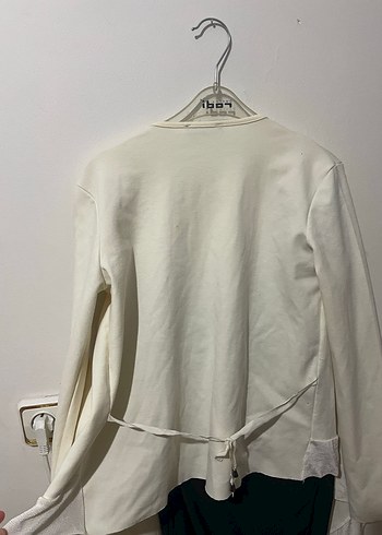 Beyaz Keten Salaş Kadın Ceket - Görsel 3