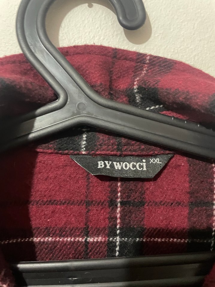 Bordo Ekose Desenli Uzun Kadın Gömlek - Görsel 3