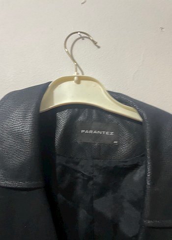 Siyah Kadın Deri Mini Ceket - Görsel 2