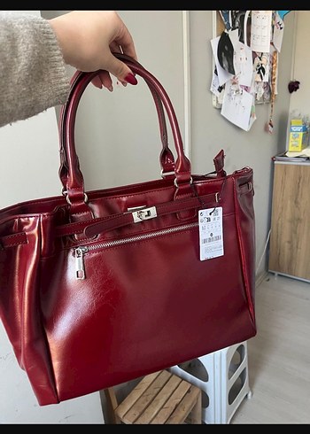 stradivarius bordo çanta