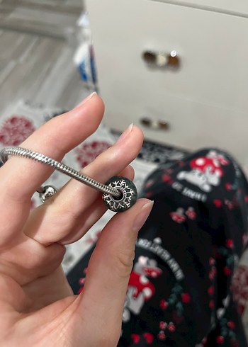  Beden Pandora Gri Boncuklu Turkuaz Yılan Desenli Bileklik