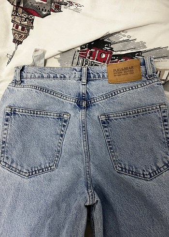 Pull and Bear Pull&bear Düğmeli Bol Kesim Uzun Kot Pantolon