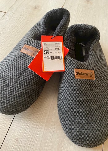 Erkek Gri Örgü Sıcak Ev Terliği
