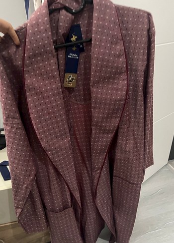 Bordo  Desenli Erkek Sabahlık - Görsel 2