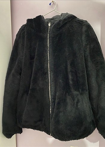 Fermuarlı Siyah Kapüşonlu Kadın Kış Montu - Görsel 10