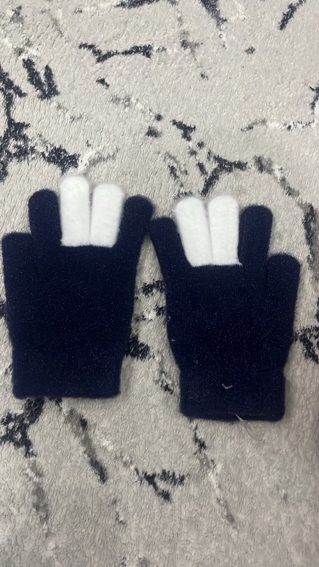 Nakışlı Beyaz Parmaklı Eldiven - Görsel 2