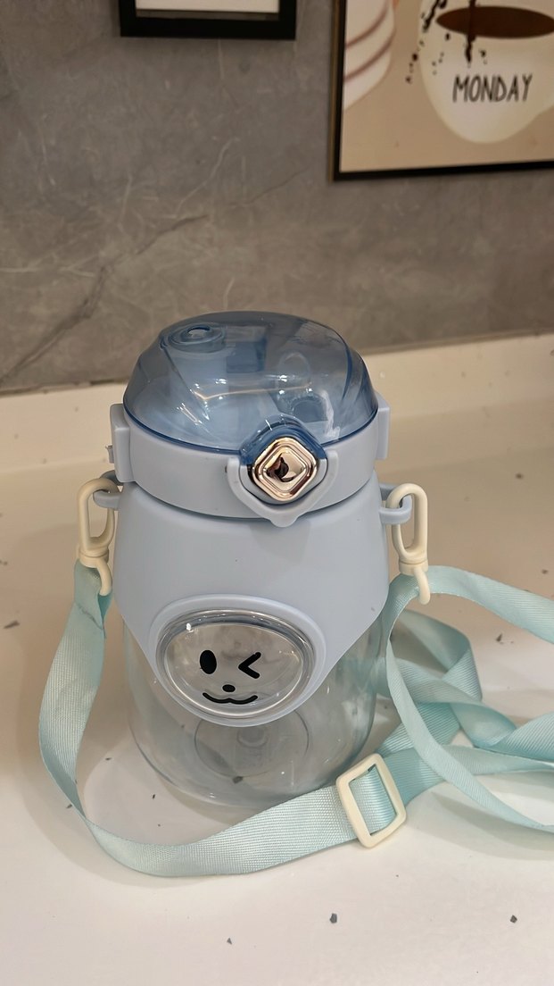 Pastel Mavi Çocuk Termos Şişesi - Görsel 4