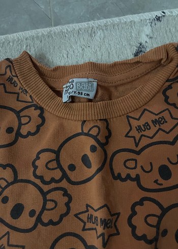 Kahverengi Erkek Sweatshirt, Uzun Kollu, Baskılı - Görsel 2