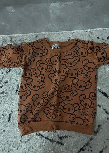 Kahverengi Erkek Sweatshirt, Uzun Kollu, Baskılı - Görsel 3