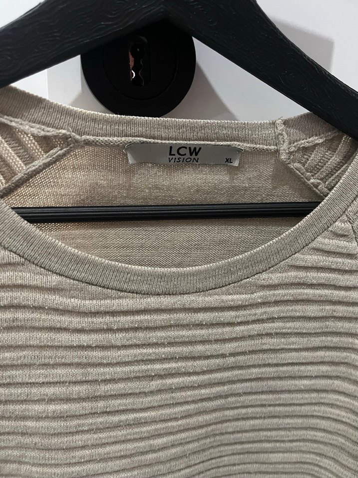 Gri Erkek Triko Uzun Kollu Sweatshirt - Görsel 3