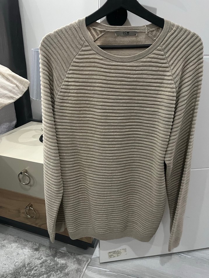 Gri Erkek Triko Uzun Kollu Sweatshirt - Görsel 2