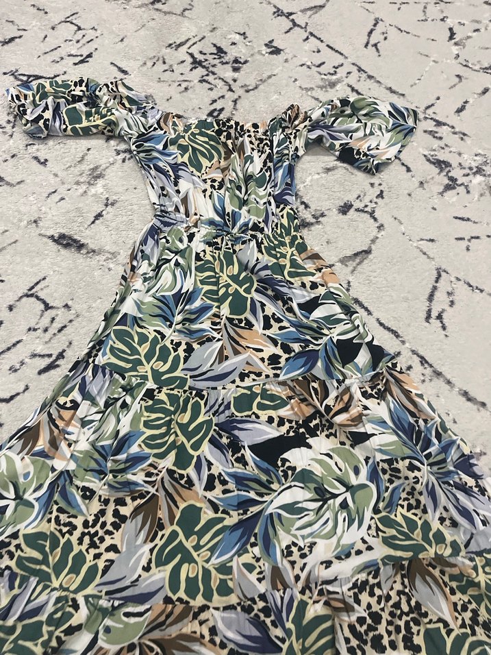 Renkli Bohem Uzun Elbise - Görsel 2