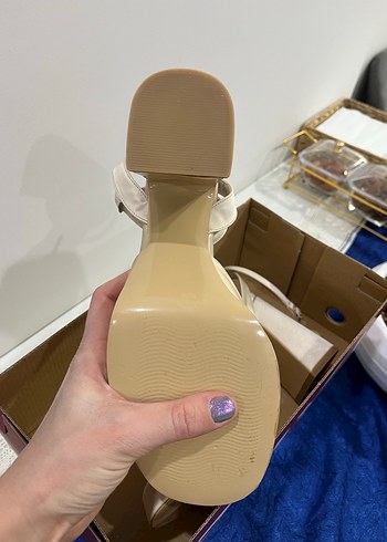 Beyaz Platform Topuklu Kadın Abiye Ayakkabı - Görsel 3