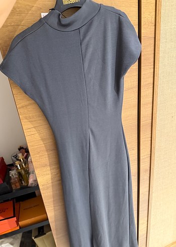Zara elbise Gri Yüksek Yakalı Kolsuz Uzun Elbise - Görsel 3