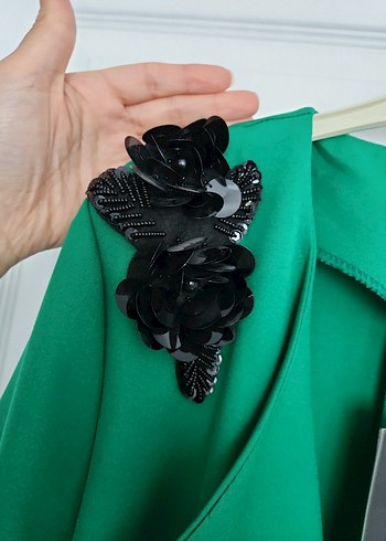 Zara Uzun Yeşil Kadın ceket
