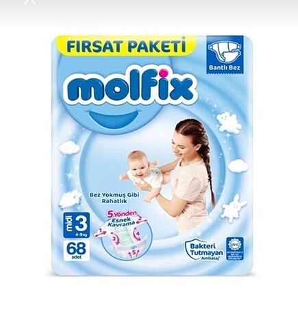 Molfix Molfix 4+ no bebek bezi ve 3 numara