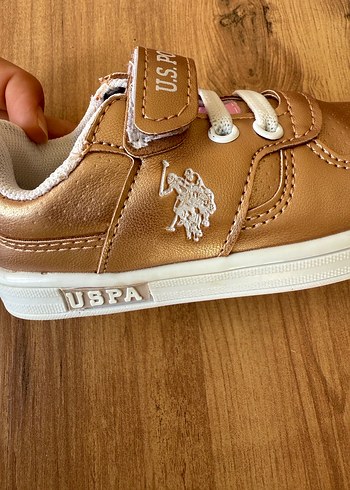 Kızlar için parlak kahverengi U.S. Polo Assn. spor ayakkabı - Görsel 6