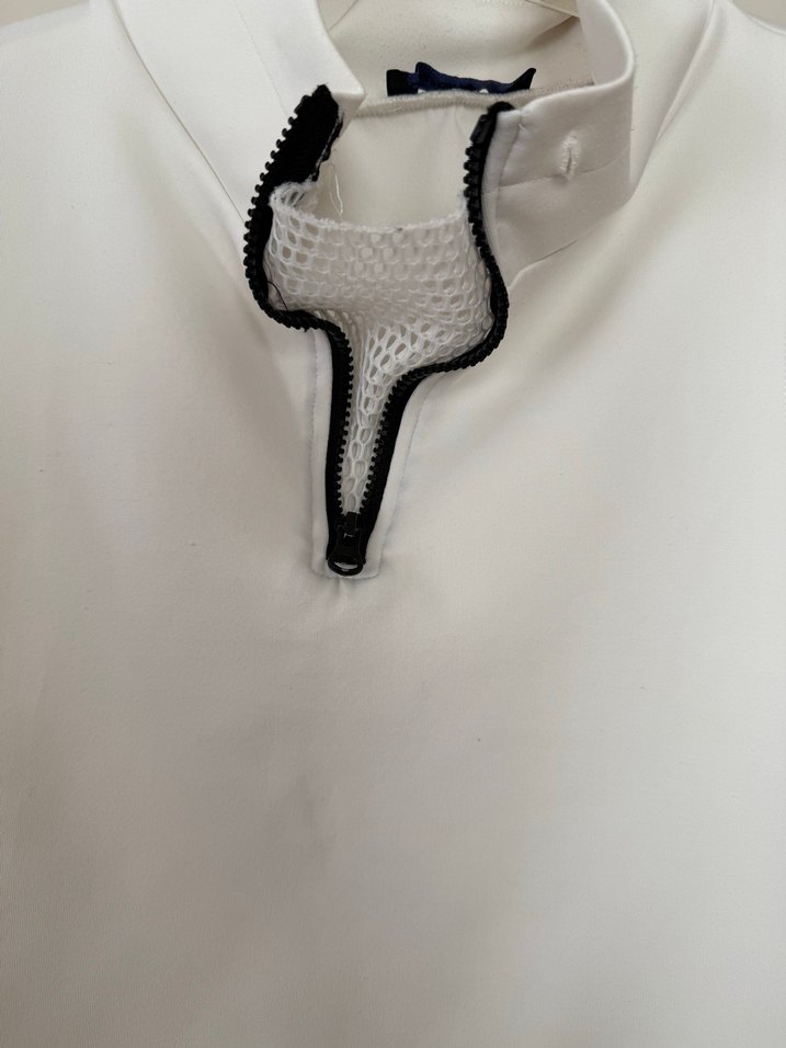 Yüksek Yakalı Fermuarlı Beyaz Kolsuz tişört - Görsel 2