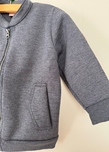 Gri Fermuarlı Erkek Çocuk Sweatshirt - Görsel 4