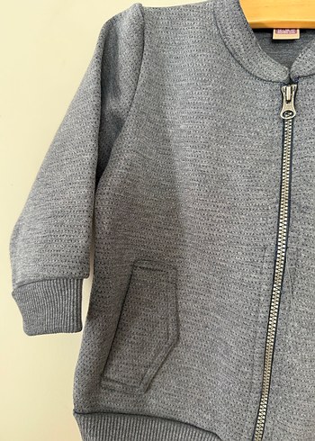 Gri Fermuarlı Erkek Çocuk Sweatshirt - Görsel 3