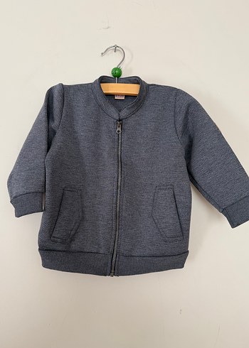 Gri Fermuarlı Erkek Çocuk Sweatshirt - Görsel 2