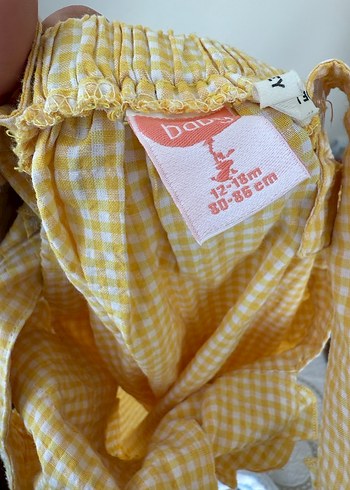 Sarı Kareli Kız Elbisesi - Görsel 6