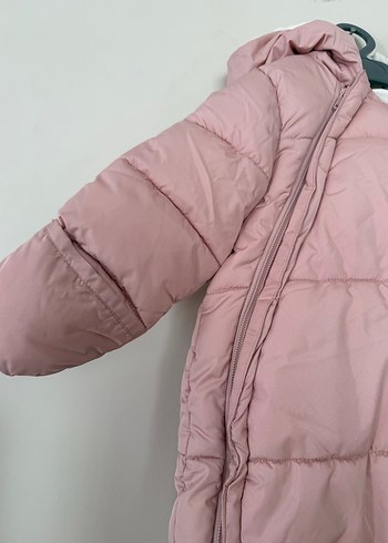 Kız Bebek Pembe Fermuarlı Kış Tulumu/ Astronot tulum - Görsel 2