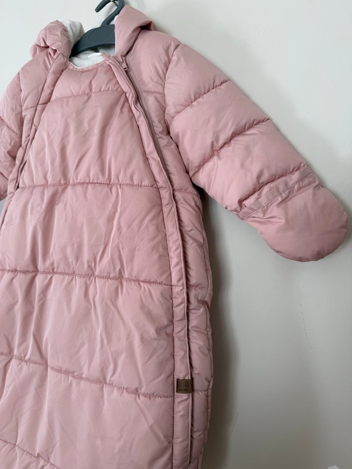 Kız Bebek Pembe Fermuarlı Kış Tulumu/ Astronot tulum - Görsel 3