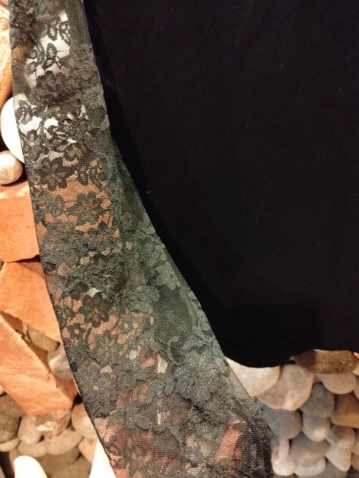 Siyah Dantel Detaylı Kadın Süet Bluz - Görsel 3